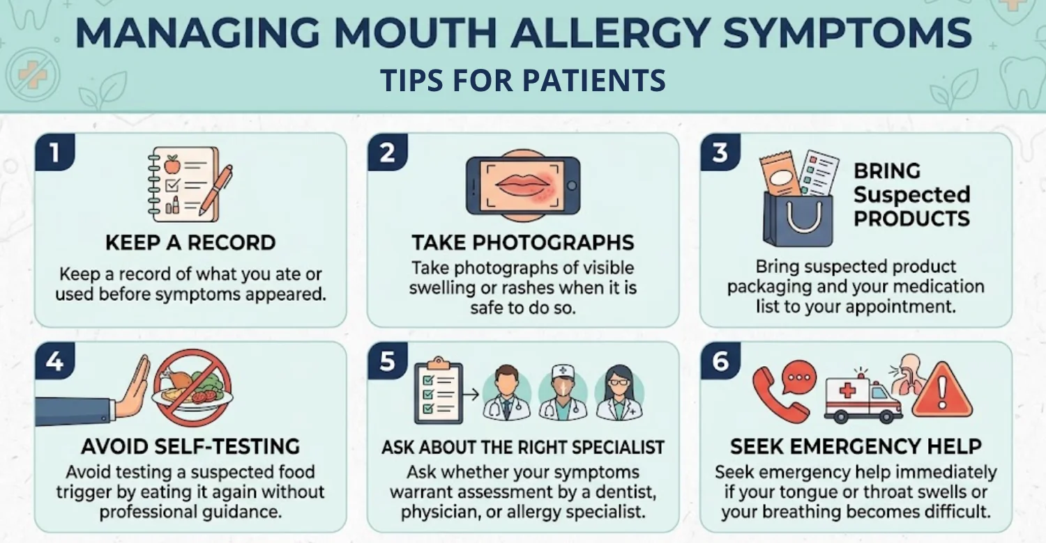 Allergic Reaction in Mouth infographic